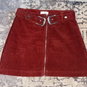 Topshop Corduroy Mini Skirt w Western Belt Buckles